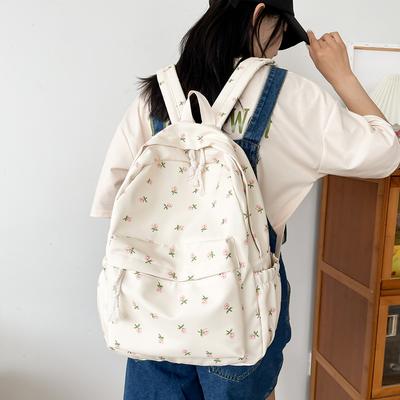 Damen College Studenten Rucksack Großes Fassungsvermögen Blume Buch Schultasche Verstellbarer Riemen Lässiger Blumen Rucksack Teenager Mädchen Tasche