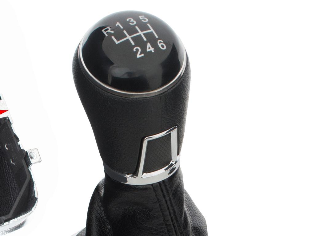VW Passat B7 10-15 Gear Shift Knob Black & Gaiter with Chrome Frame, 6-Speed