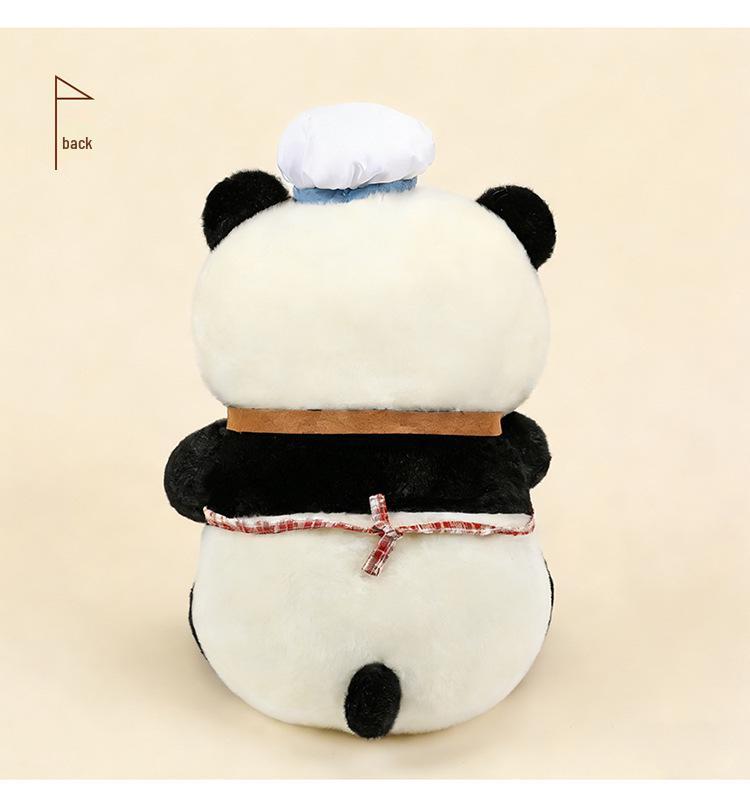 Cute Chef Panda Plush Toy with Apron - Children's Comfort Doll & Birthday Gift