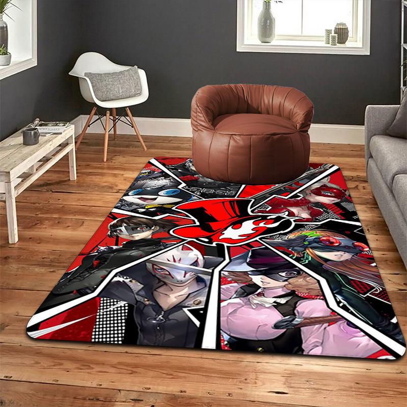 Colorful anime style Rug Floor Mat for Living Room or Bedroom Soft and Comfortable Carpet a Gift for Birthday and Holiday.