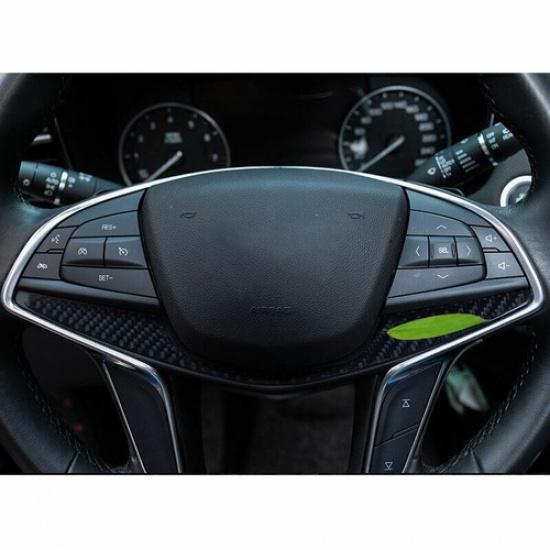 For Cadillac XT5 2017-2025 Real Carbon Fiber Steering Wheel Frame Cover Trim 1PC