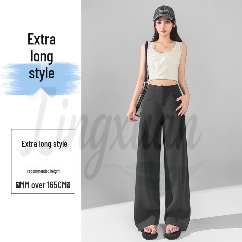 2026 Frühjahr/Sommer High Waist Schmal Geschnitten Weit Bein Bodenlang Hose