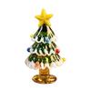 Collectable Glass Table Decor Handmade Mini Christmas Tree Figurine, Blown Tabletop Ornament with Solid Craftsmanship Pieces Star Topper, Desktop for