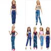 Trendy Handmade T-shirt Blouse And Jeans Clothes Outfits For 11 Inch Barbie Dolls