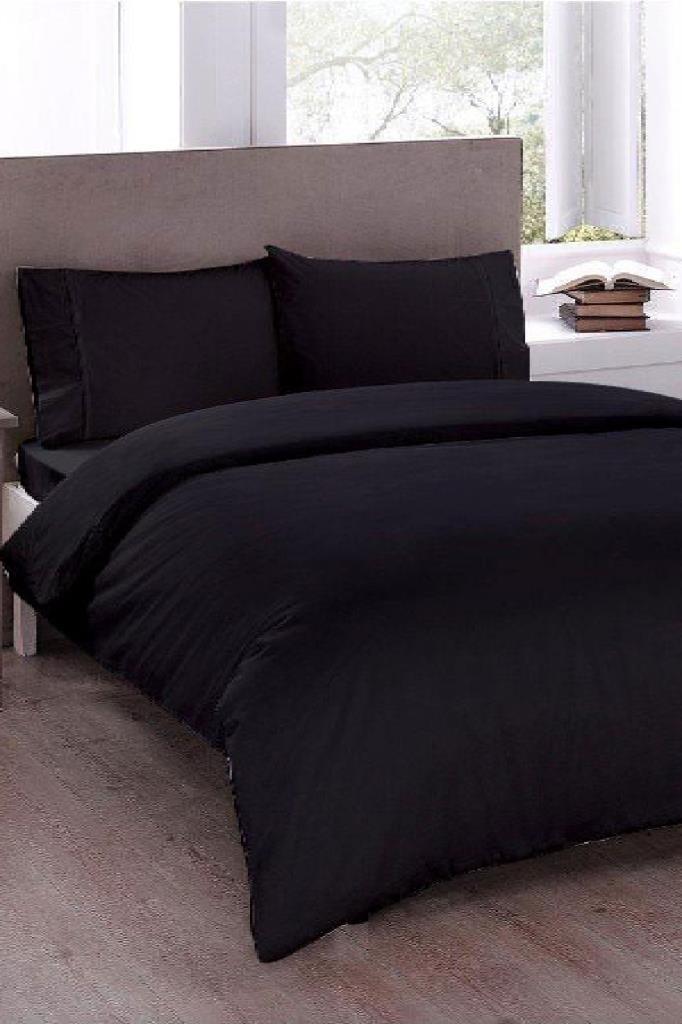 Dowry World Pure Double Duvet Cover Set Black