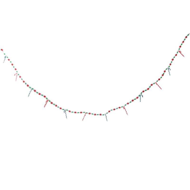 

1.2-1.5-meter Christmas Candy String With Red Green Decorations Tassel Beads Dual Color Windmill Mint Candy DIY String жёлтый