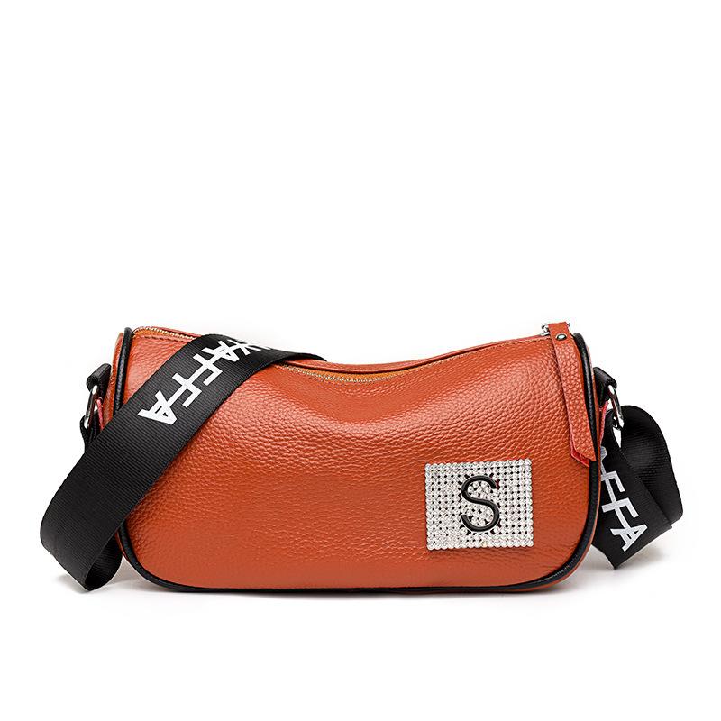 First Layer Cowhide Soft Leather Women'S Bag Trendy Messenger Bag Fashion Casual Leather Shoulder Pillow Bag