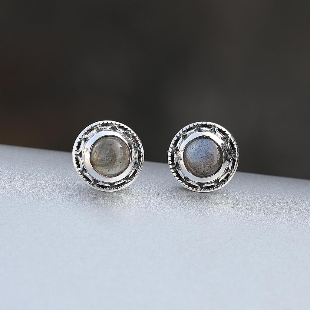 Labradorite Stud Earrings, Women Jewelry, Silver Jewelry, Dainty Earrings, Gift For Her