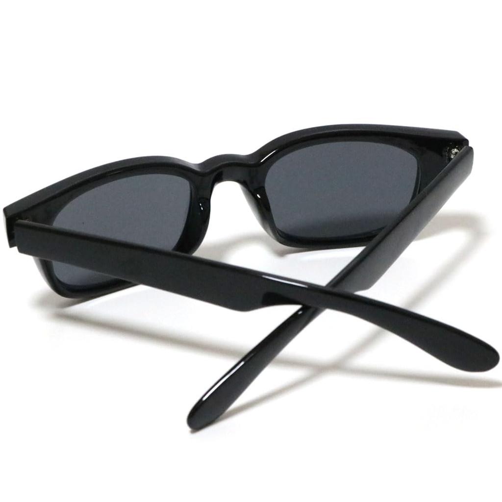 [FashionBerry] Black x Smoke Sunglasses, Fashion Glasses for Men and Women, Wellington Style, 99% UV Protection, Lightweight, Clear Lenses, Colored