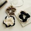 French Elegant  Korean Style Fashion Letter Ribbon Edge Elastic Scrunchies Satin Hair Ties Scrunchi for Women Girls