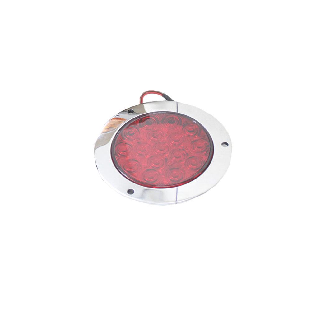 Trailer Truck Rv 12V-24V Round Clear Lens Red Tail Lights Back-Up Reverse Lamps