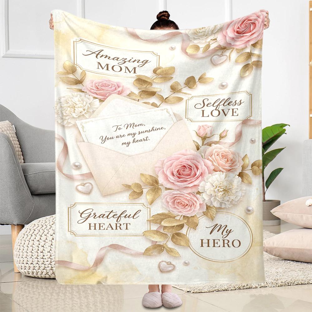 Mother's Day Love Letter Blanket Suitable for sofas,travel, living rooms also a good gift for friends and family Suitable for all seasons.