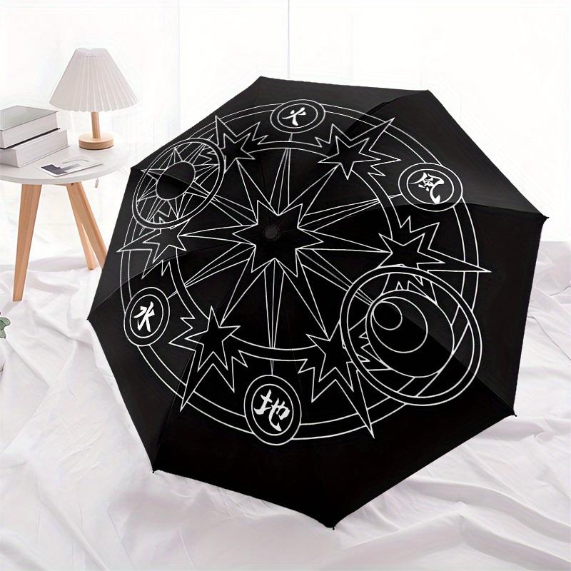 1pc Elemental Seal Umbrella with Plastic Handle,Suitable for All Seasons Home Travel Outdoor UmbrellaM1048