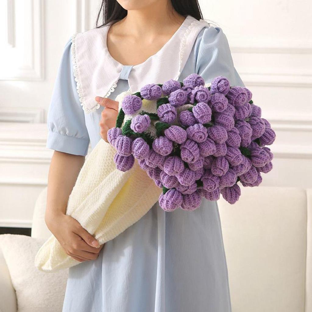 Handgestricktes Rosenstrauß-Kuscheldecke für Mädchen, Freunde, frisch Verheiratete - Perfektes praktisches Weihnachtsgeschenk