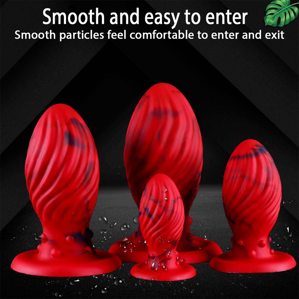 Giant Silicone Spiral Dragon Egg Butt Plug More Sizes Men's and Women's Back Court Masturbation Massage Anal Dilatation Device Adult Sex Toy