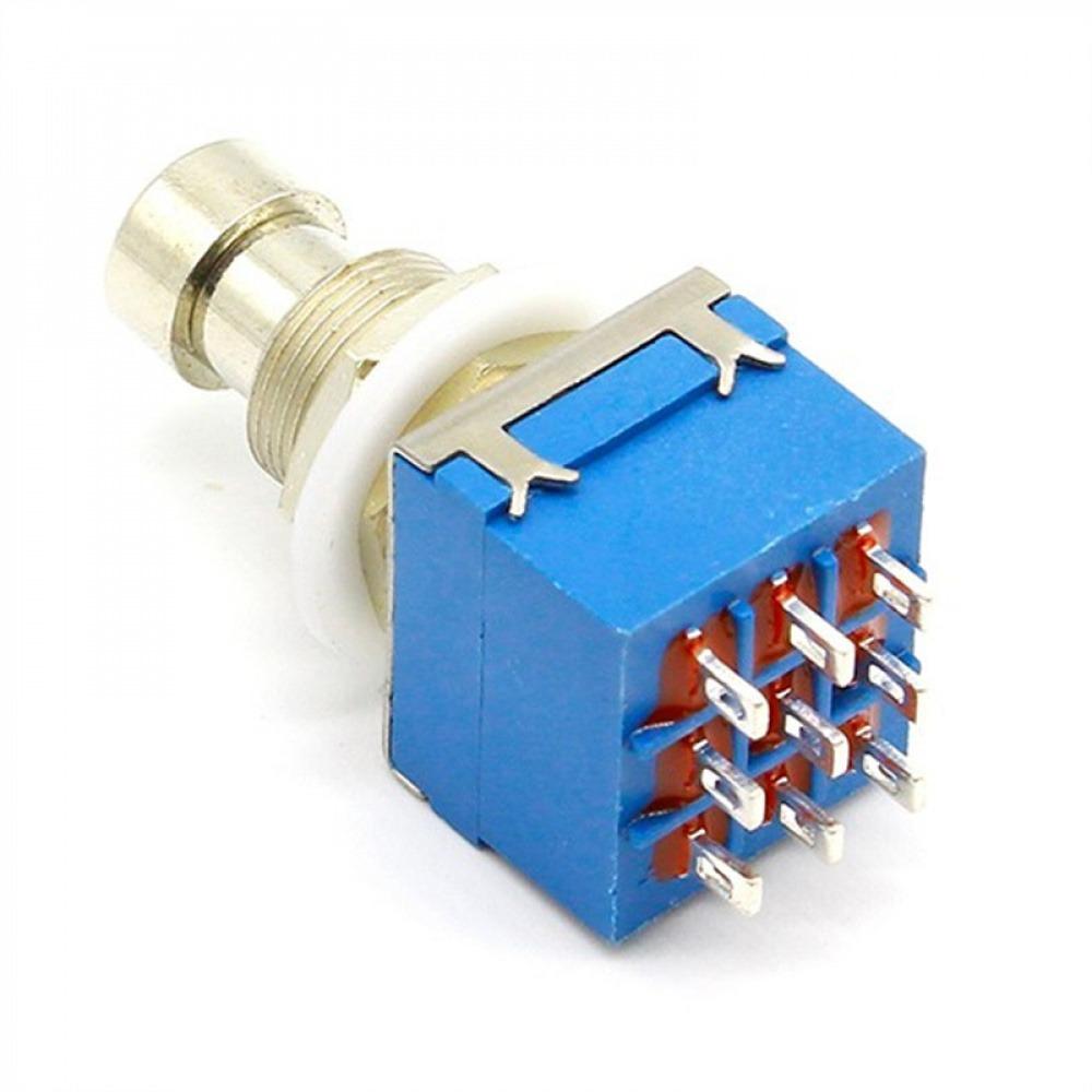 1PCS Foot Switch 9 Pin Guitar Effects Pedal Box Stomp Foot Latching 3PDT Switch Foot Switch Black/Blue