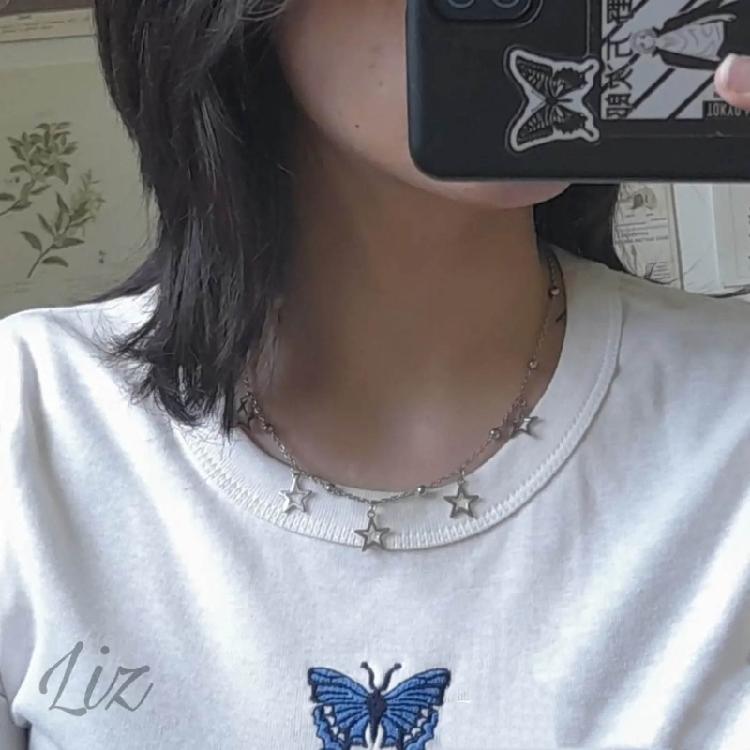Necklace Star Pendant Necklaces Hollow Star Necklace for Wedding Party Daily