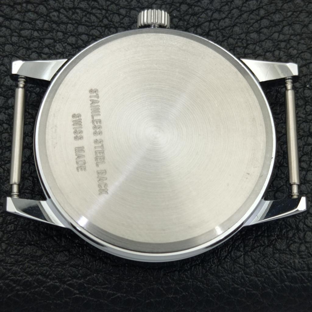 HAND-WINDING VINTAGE MONTINE SWISS MENS REFURBISHED BLACK DIAL WATCH A441077-1