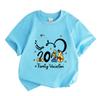 Kids Boys Girls 100% Cotton Crew Neck Short Sleeve T-shirt, 2026 Family Vacation Cute Cartoon Print Casual Soft Breathable Tee for Travel Daily Wear