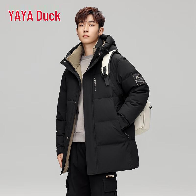 YAYA Unisex Mid-Length Hooded Down Jacket