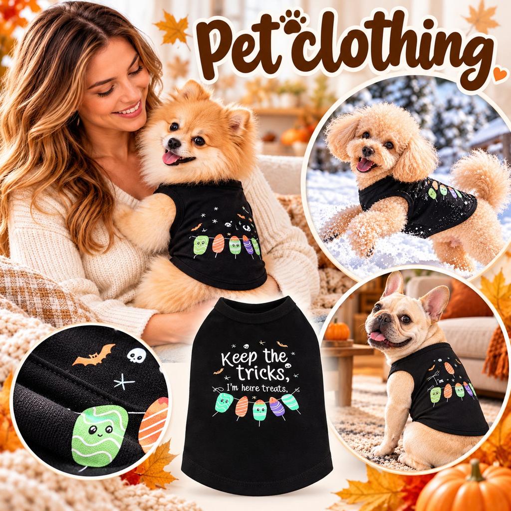 Halloween Dog and Clothes, Funny Small Pet Vest for,, Fall Winter Outfit
