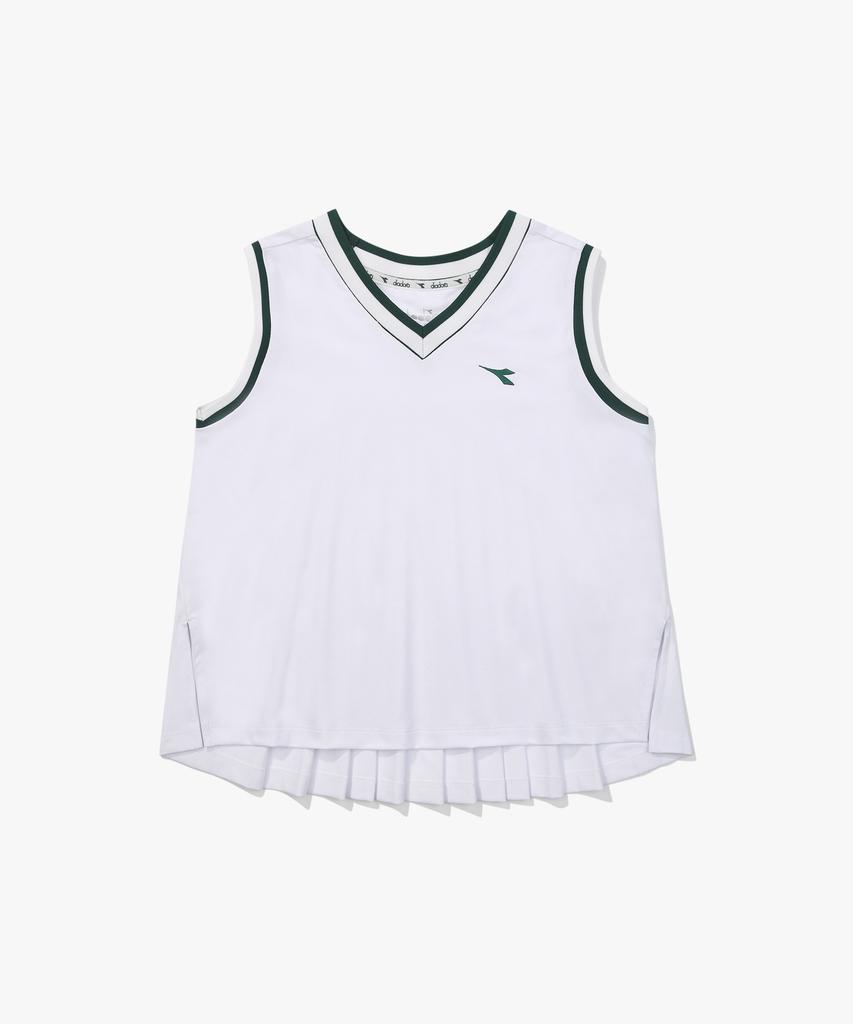 Diadora Tennis Pleated Sleeveless Women'S White