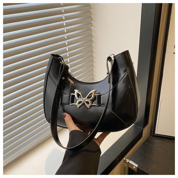 Solid color butterfly summer new fashion simple sweet diagonal across armpit shoulder bag women