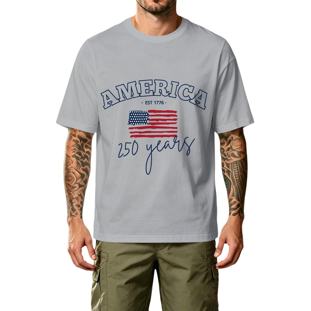Men's Casual Printed T-Shirt Crew Neck Short Sleeve Soft Cotton Fabric Comfortable Fit Stylish Graphic Tee for Everyday Wear