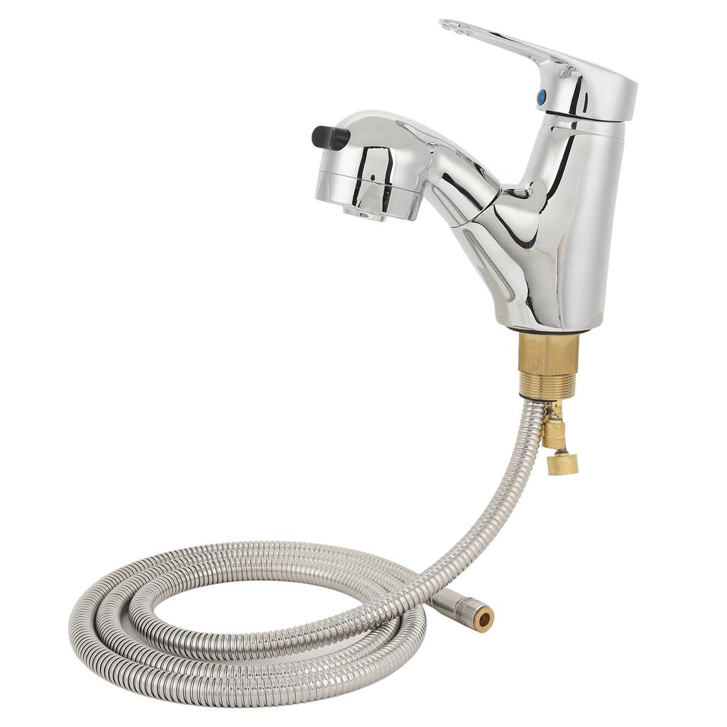 Sink Faucet with Pull Out Sprayer Dual Flow Multi Layer Plating with 1.8M Hose Kitchen Faucet for RV Motorhome