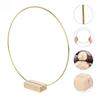 10/20pcs 30.48 Cm Metal Floral Hoop Centerpiece with Wooden Stand for Table Metal Garlands Ring Stand for Centerpiece Table Decorations Wedding Decor