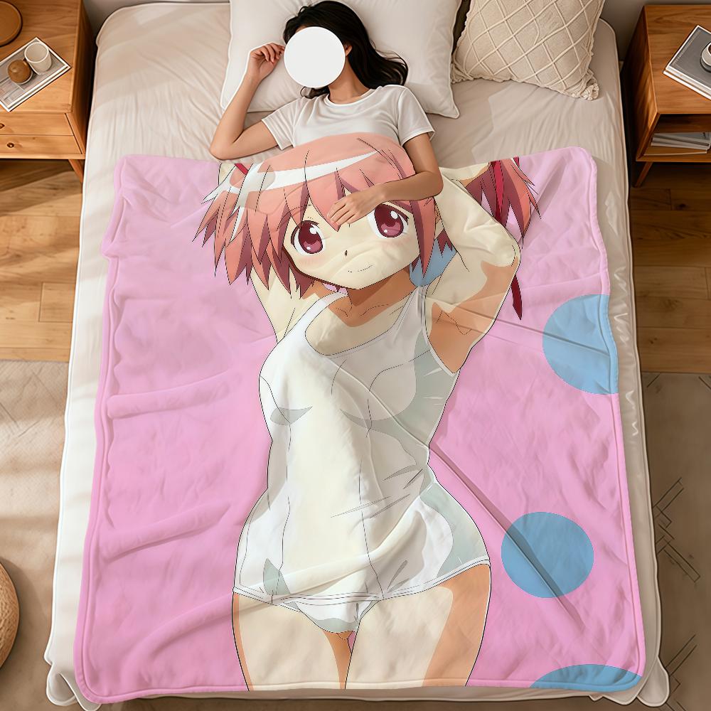 

anime cute p-Puella Magi Madoka Magica soft warm plush blanket dormitory sofa living room pet hogar bedroom gift home Flannel 75x90cm