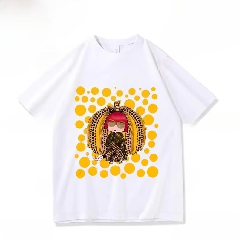Футболка Яёи Кусама Японский Художник Поп-арт Горошек Тыква Зеркала Бесконечности Круглый Вырез Повседневный Уличная одежда Y2k Футболки S