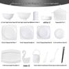 Bone China Pure White Underglaze Bowl & Plate Set - Household Porcelain Tableware, Gift Boxed