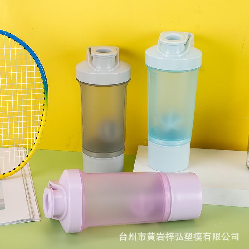Water bottle100ML Flip Protein Powder Sports Shaking Cup Milkshake Cup Mixing Cup Two Layers with Powder Box Advertising Cup