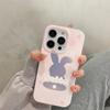 Schöne rosa Kaninchen-Hülle für iPhone 13 11 12 14 Pro Max 14 Plus süße Hasen-Laser-Telefonabdeckung Capa