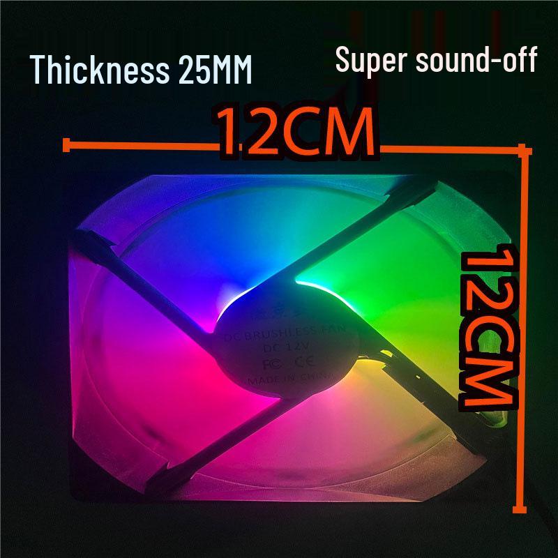 

Wei Jing Duo 12025 12CM 12V Cooling Desktop Case Fan with LED Lights - Super Quiet Motherboard 4-Pin