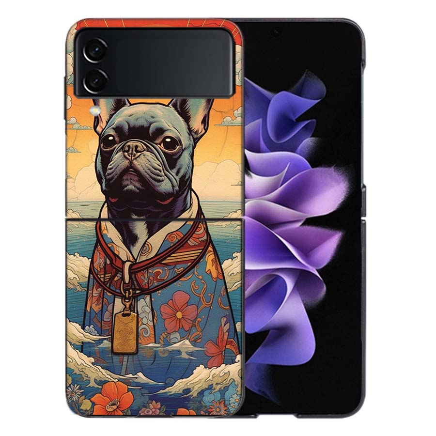 French Bulldog Dog Pug Coque For Samsung Z Flip7 6 Galaxy Case Shockproof Z Flip5 Z Flip3 4 5G Hard Cover Phone TPU PC Hard Fun