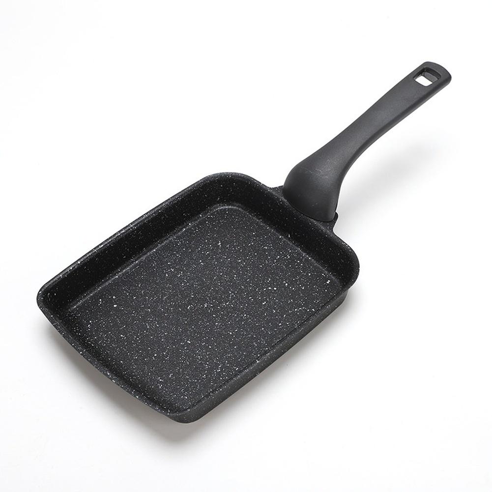 35x15cm Non-Stick Tamagoyaki Pan Granite Coated Rectangular For Frying Pan for All Stovetops Lightweight Design Black