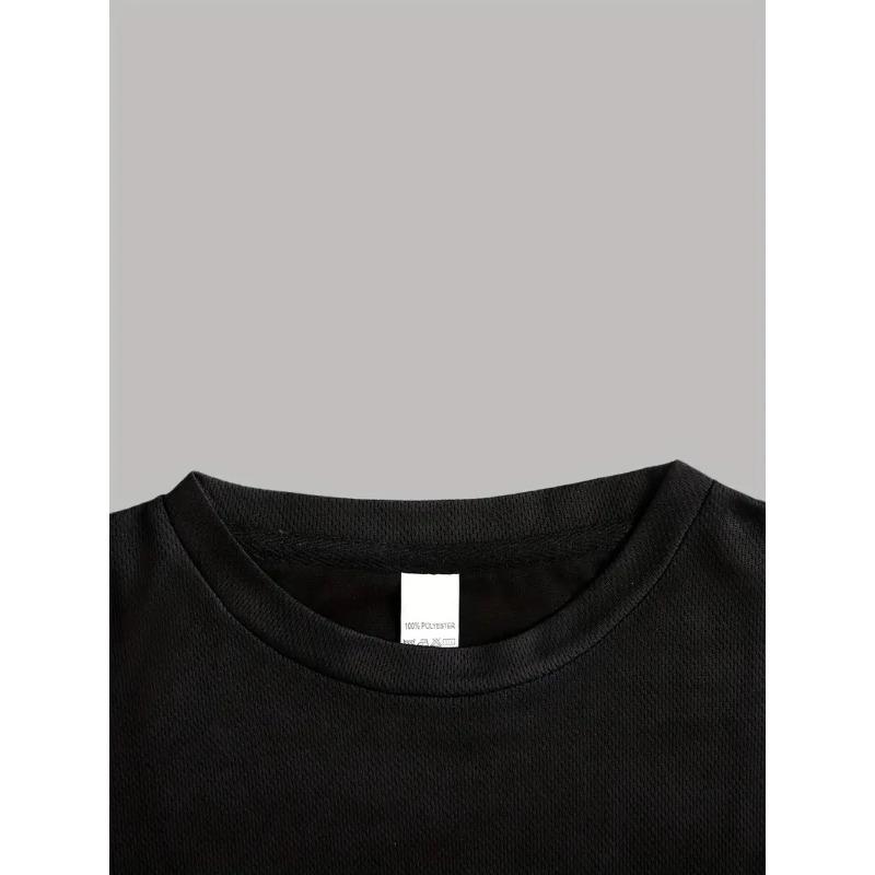 European Sizes Men's Lightweight Breathable Wrinkle-Resistant T-Shirt - Short Sleeve Round Neck Casual & Athletic Top Suitable