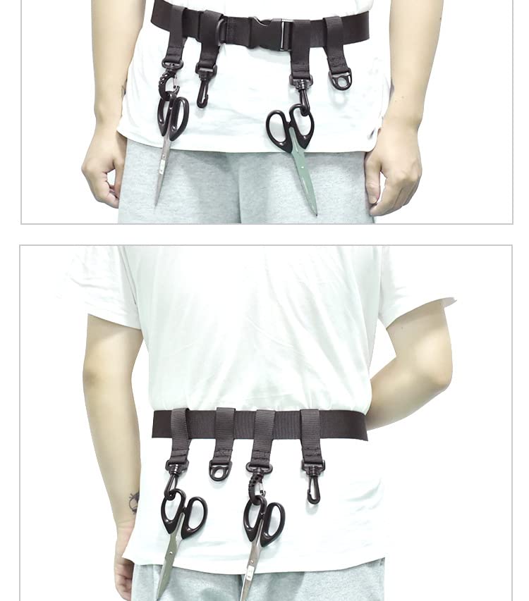 siawadeky Fishing Belt, Waist Belt with 5 Hooks, Adjustable Wading Belt for Hanging Fishing Gear and Accessories, Multifunctional, Airsoft Gear, Back