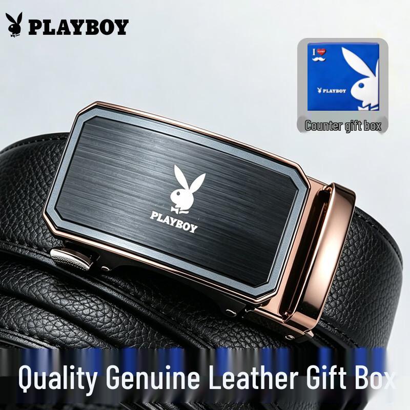 PLAYBOY Men s Genuine Leather Automatic Buckle Belt