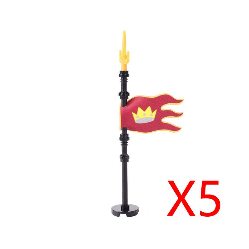 Military Building Blocks Solider Figures Medieval Crusaders Jerusalem Black Hawk Red Lion Knights Accessories Flags Vest MOC