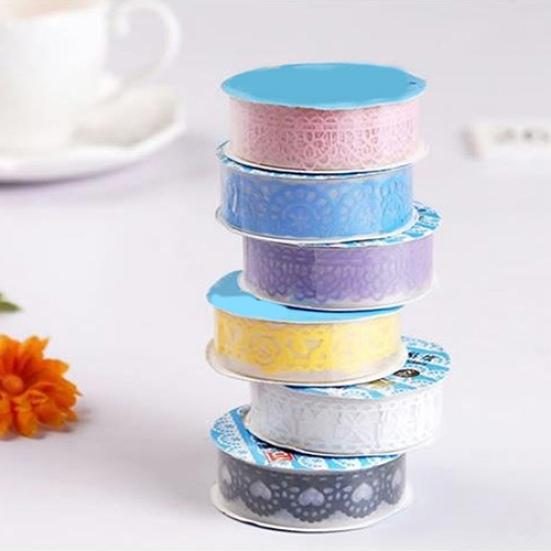 

5 рулонов полой кружевной клейкой ленты для рукоделия, скрапбукинга, изготовления декоративной ленты