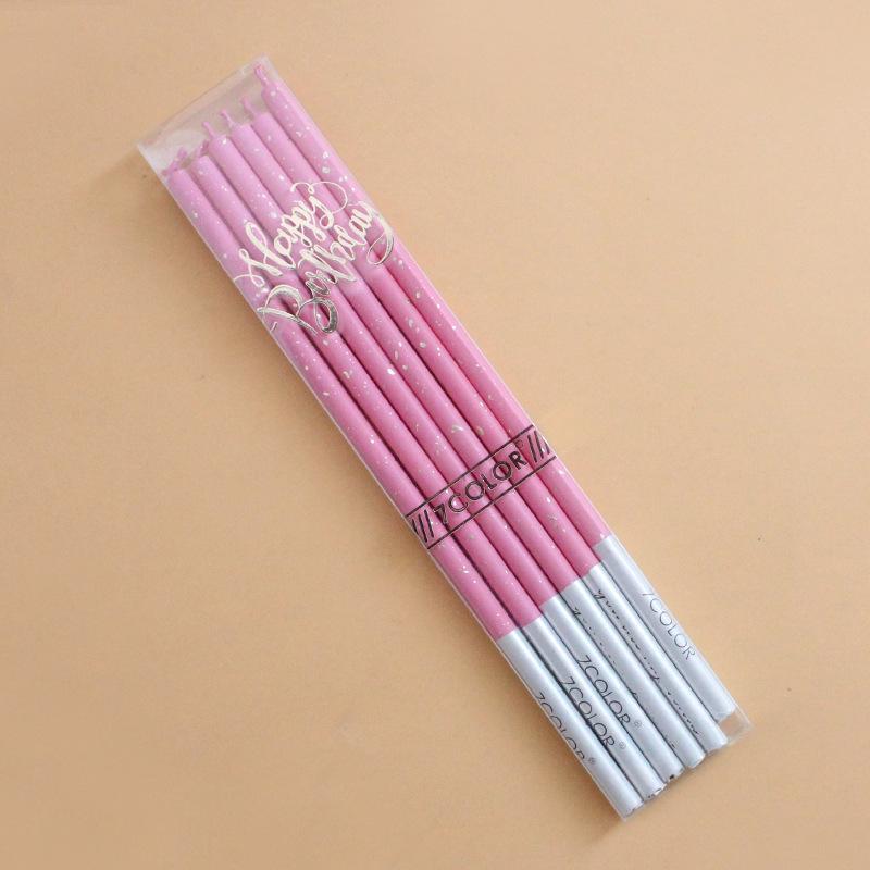 

Новые многоцветные тонкие свечи-карандаши серии Brahma Star, креативные свечи для дня рождения, романтического оформления вечеринки, для выпечки Fanxing Series Candles - Tender Pink