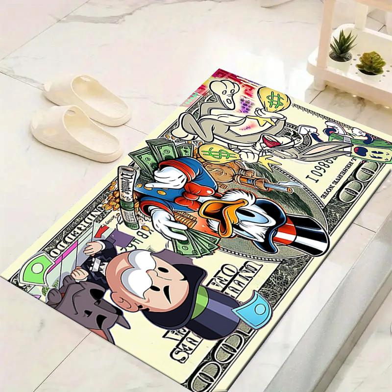 1Pc Money Cartoons Rug, Office Carpet Indoor Outdoor Doormat, Non-Slip, Comfortable, Living, Christmas Halloween, Xmas Gift S1939