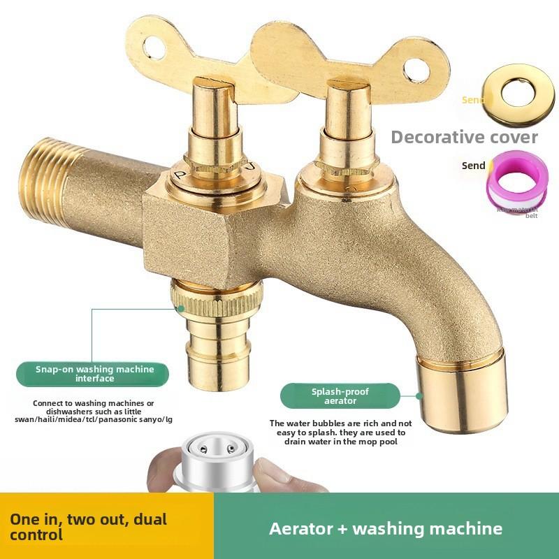Rubinetto con Blocco a Striscia di Rame Pieno per Cortile Esterno Antigelo e Universale per Acqua Potabile Lavatrice con Chiave