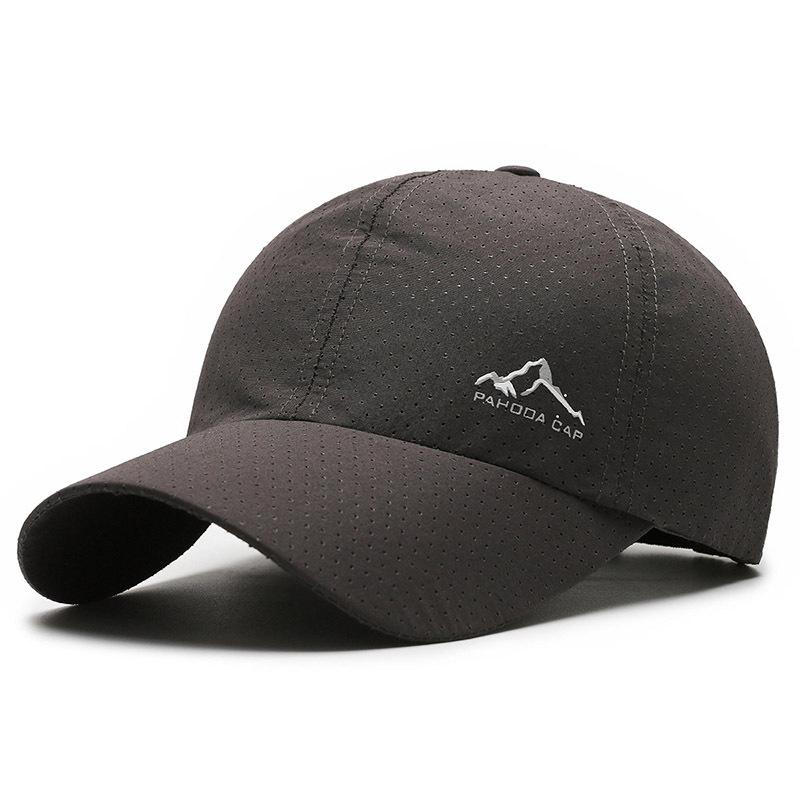 Quick-Drying Mountain Print Baseball Cap - Perforated Duckbill Sun Hat for Outdoor Sports & Casual Wear