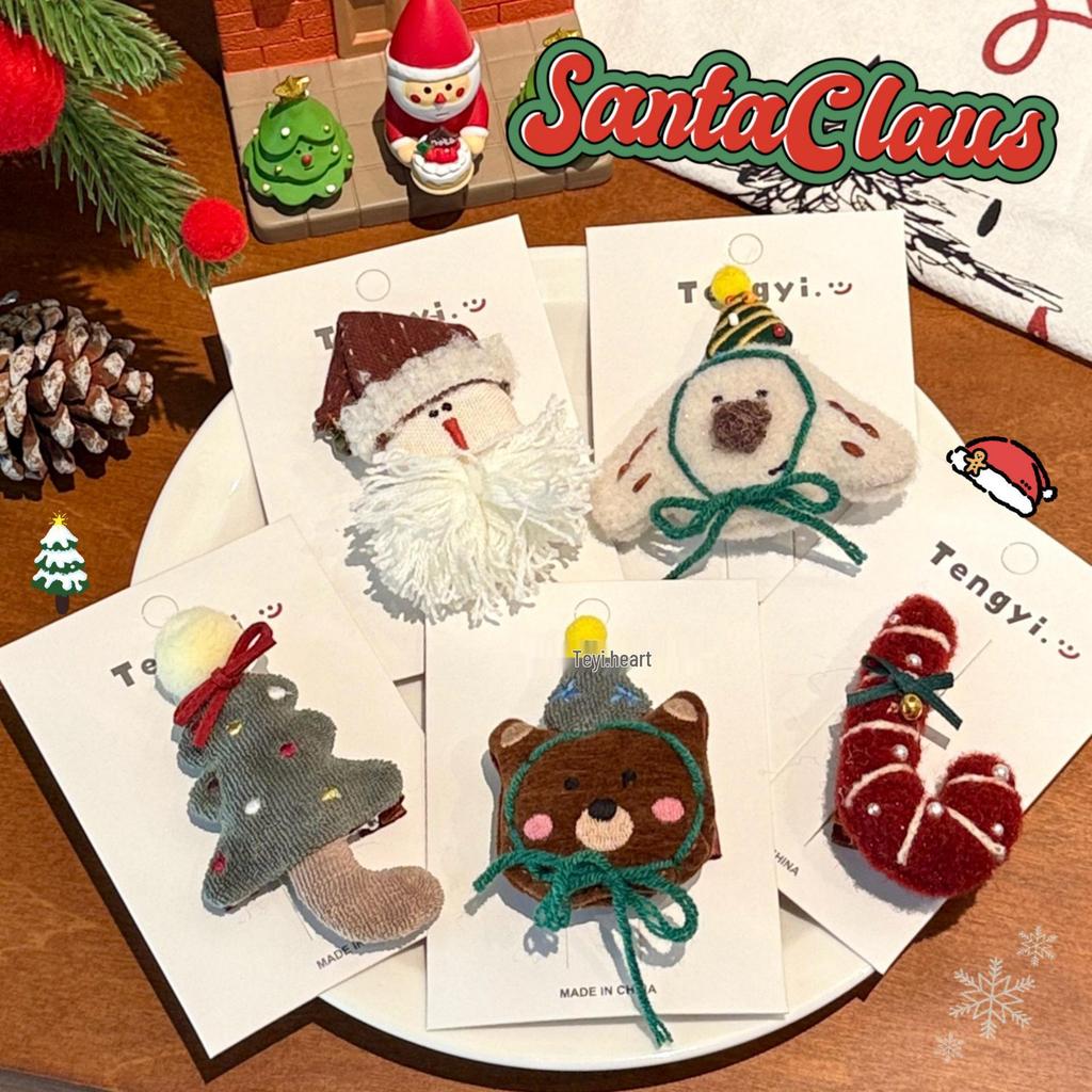 Christmas Plush Doll Hair Clip - Cute, Versatile, Decorative Side Clip for Girls