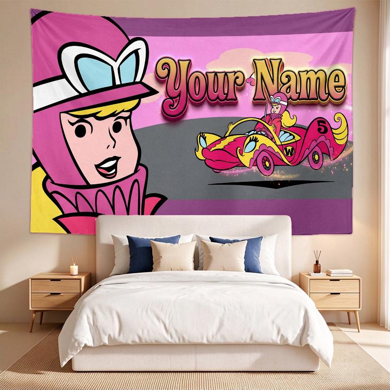 Penelope Pitstop (1) Custom Name Tapestry Wall Hanging Tapestry Wall Art Decor for Bedroom Living Room