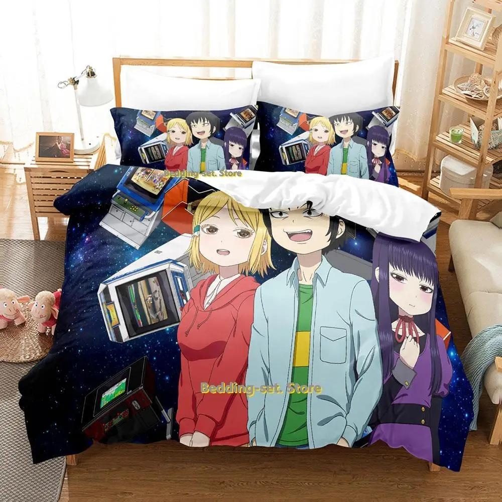 New Hi Score Girl Bedding Set Single Twin Full Queen King Size Bed Set Adult Kid Bedroom Duvetcover Sets Anime Parure De Lit Bed